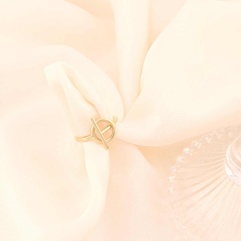 Inel Aur 14k Minimalist T-Bar