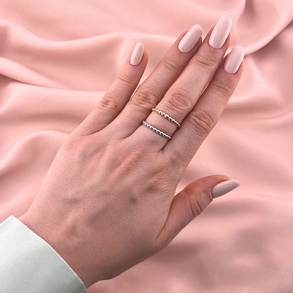 Inel Aur 14k cu Elemente Rotunde 3mm