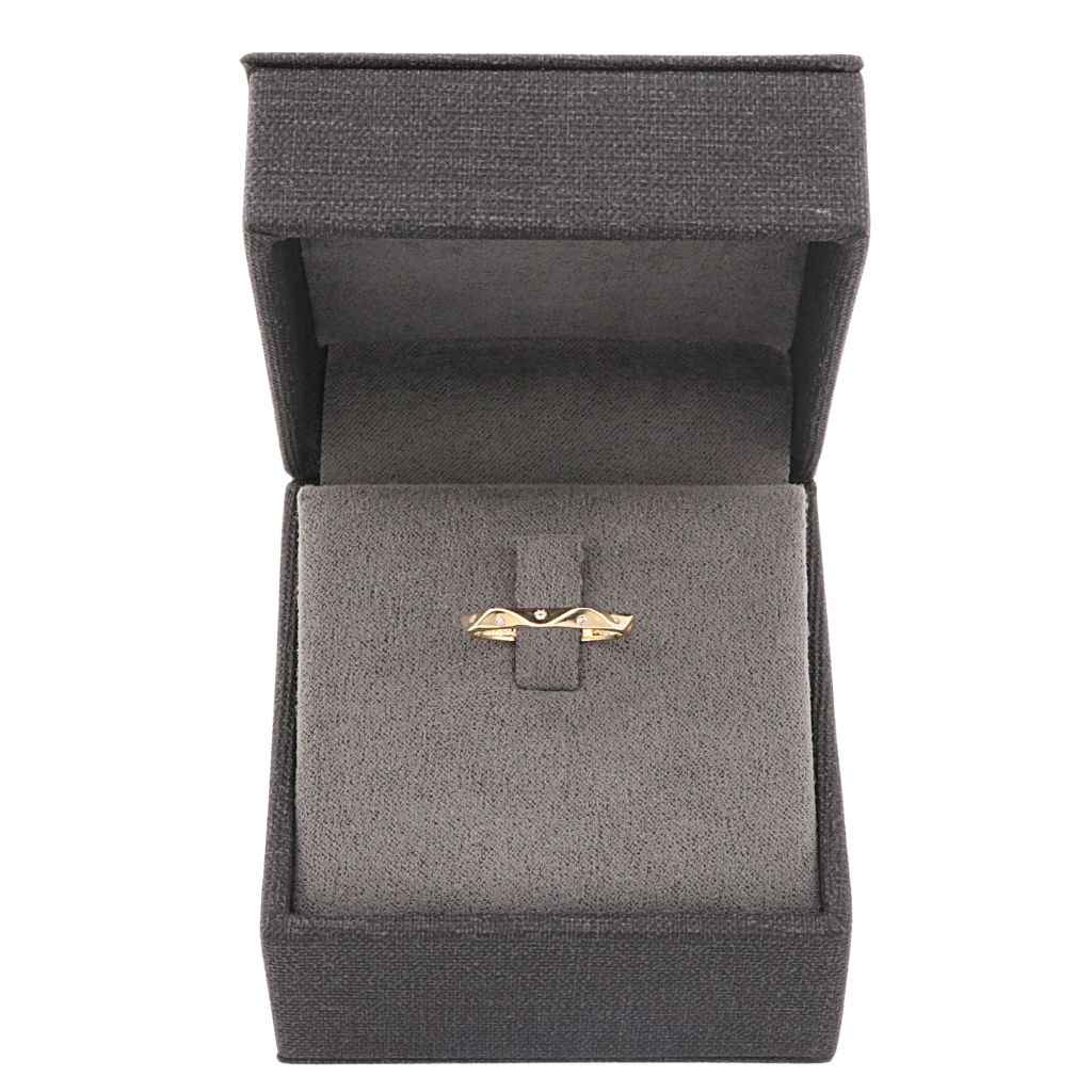 Inel Aur 14k Minimalist cu Pietre Zirconia