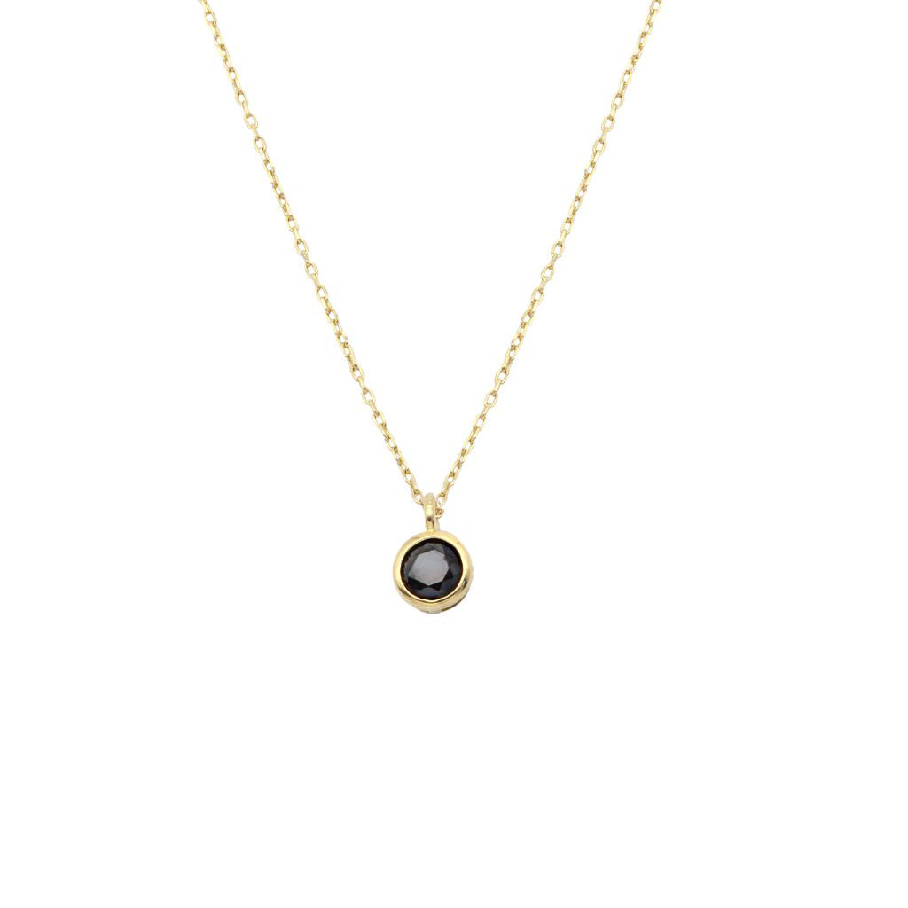 Lant Aur 14k Clasic cu Piatra Zirconia Neagra
