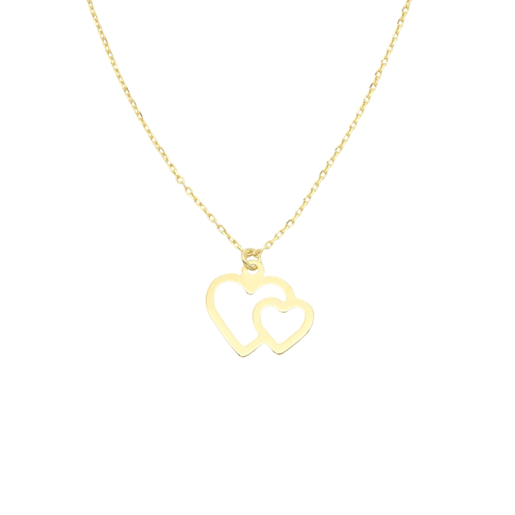 Lant Aur 14k Double Hearts