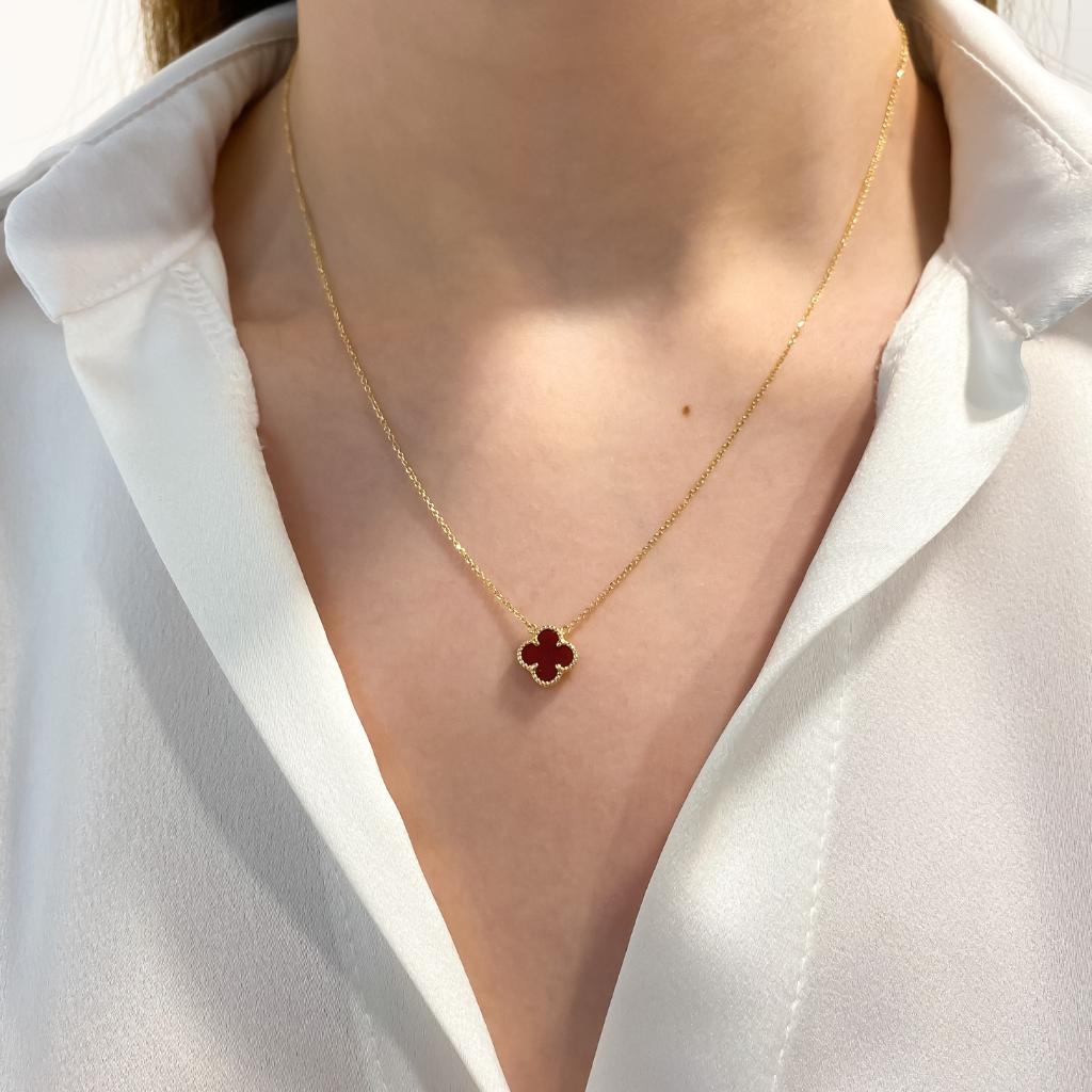 Lant Aur 14k Floare Rosie