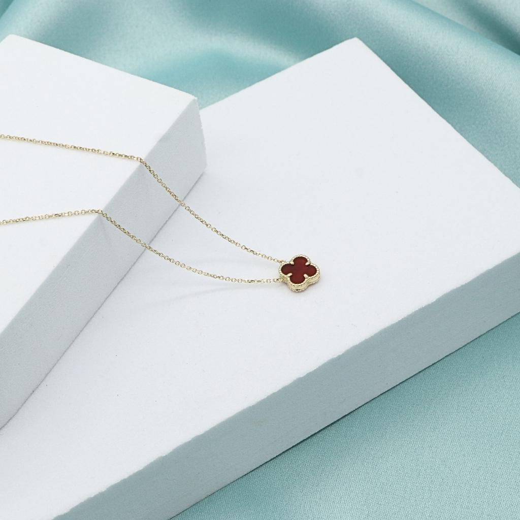 Lant Aur 14k Floare Rosie