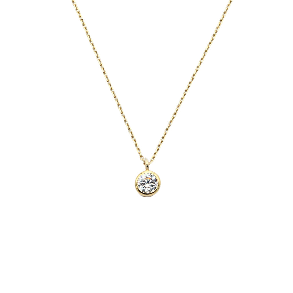 Lant Aur Galben 14k Minimalist cu Piatra Zirconia