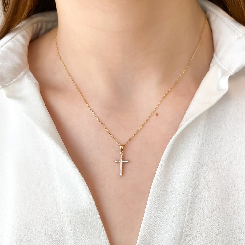 Pandantiv Aur 14k Cruce Reversibila