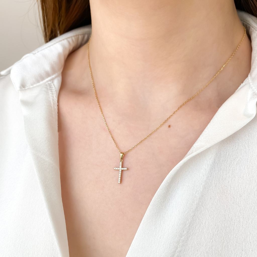 Pandantiv Aur 14k Cruce Reversibila