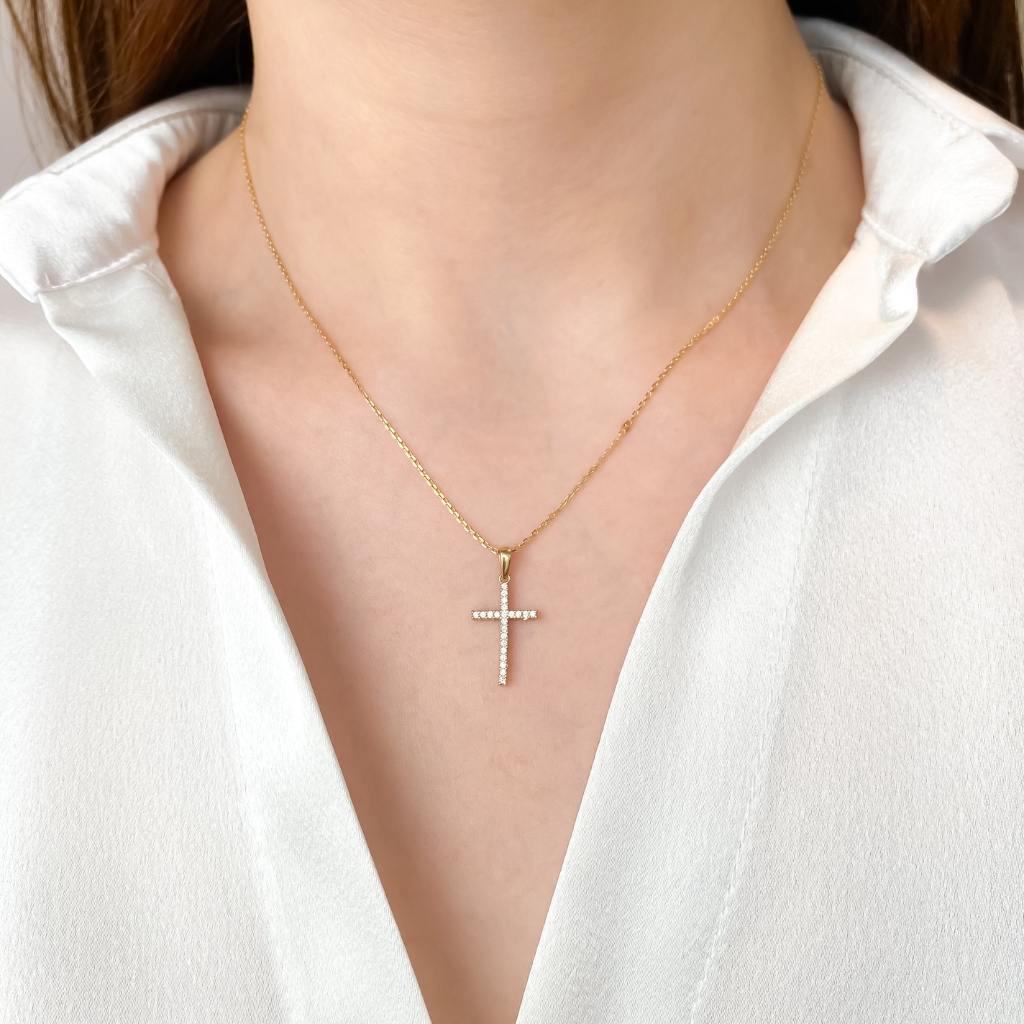 Pandantiv Aur 14k Cruce Reversibila