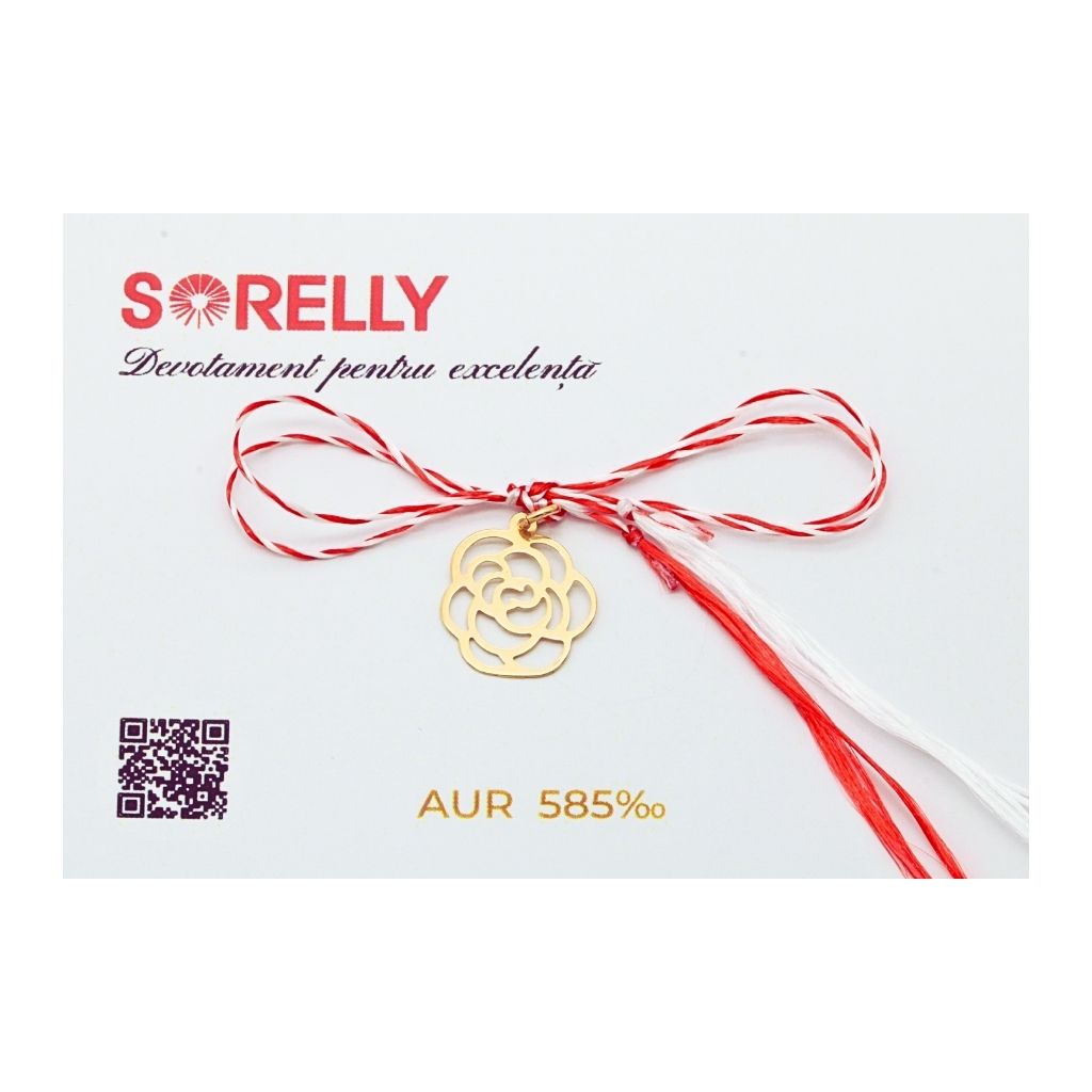 Martisor Pandantiv Aur 14k Trandafir