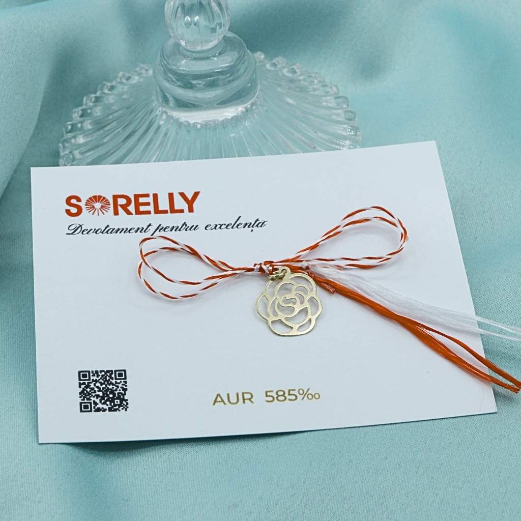 Martisor Pandantiv Aur 14k Trandafir
