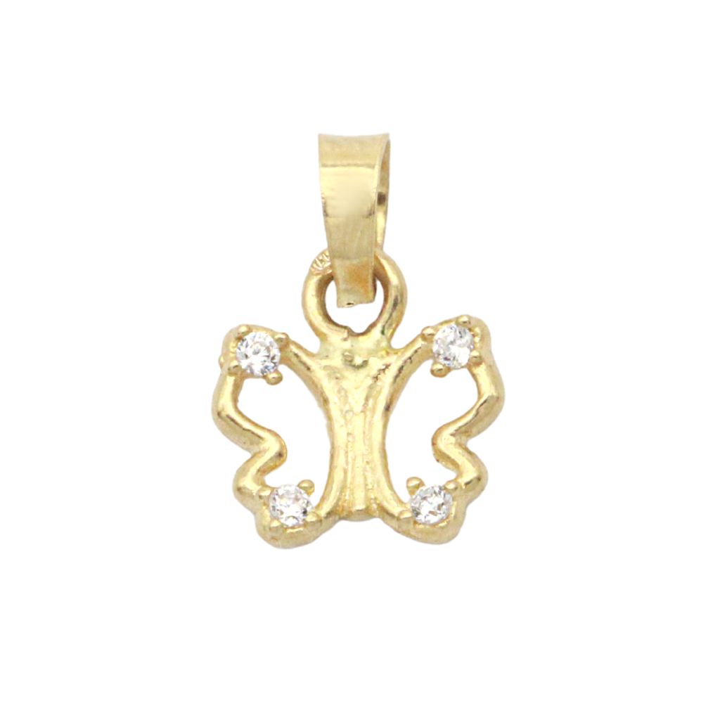 Pandantiv Aur 14k Fluture cu Pietre Zirconia