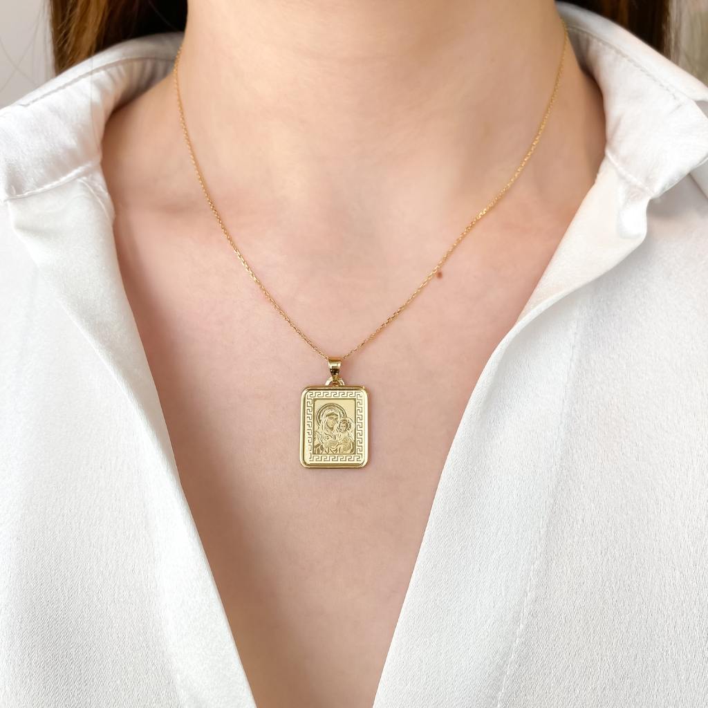 Pandantiv Aur 14k Iconita Maica Domnului