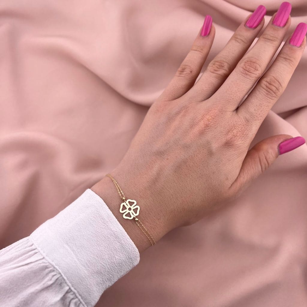 Bratara Aur 14k Trifoi Norocos
