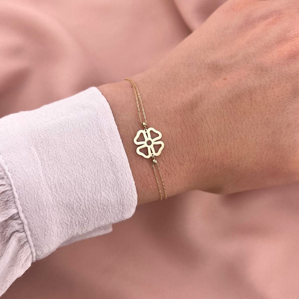 Bratara Aur 14k Trifoi Norocos