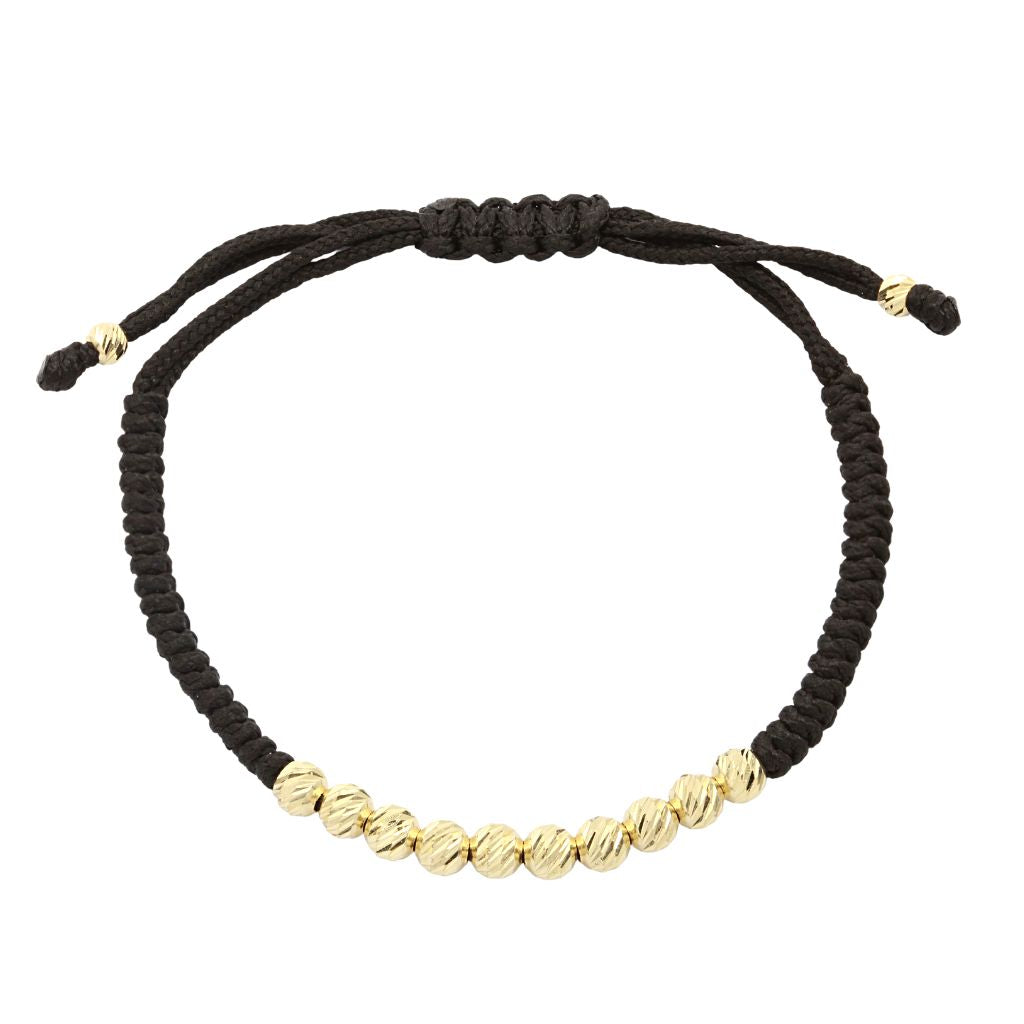 Bratara Barbati Snur Impletit cu Bile de Aur 14k 5mm