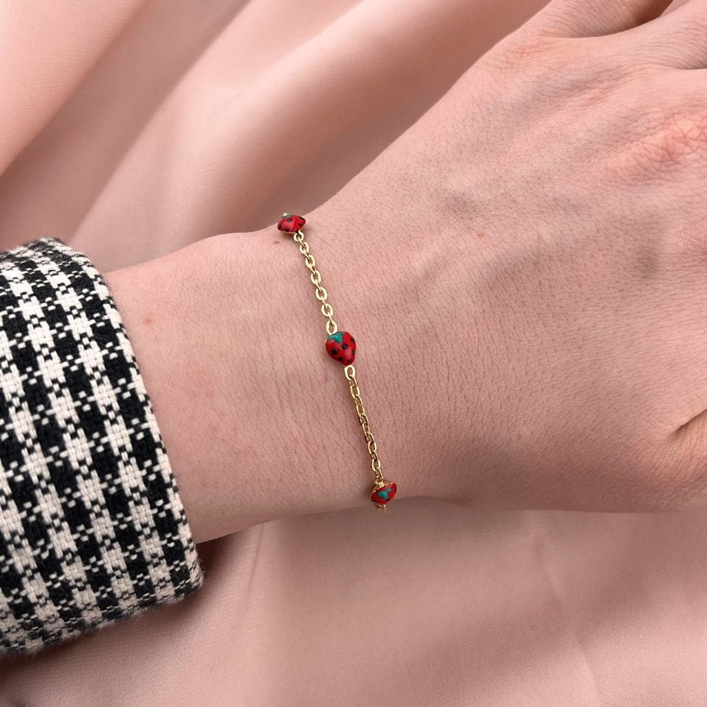 Bratara Pentru Copii Aur 14k Capsuni
