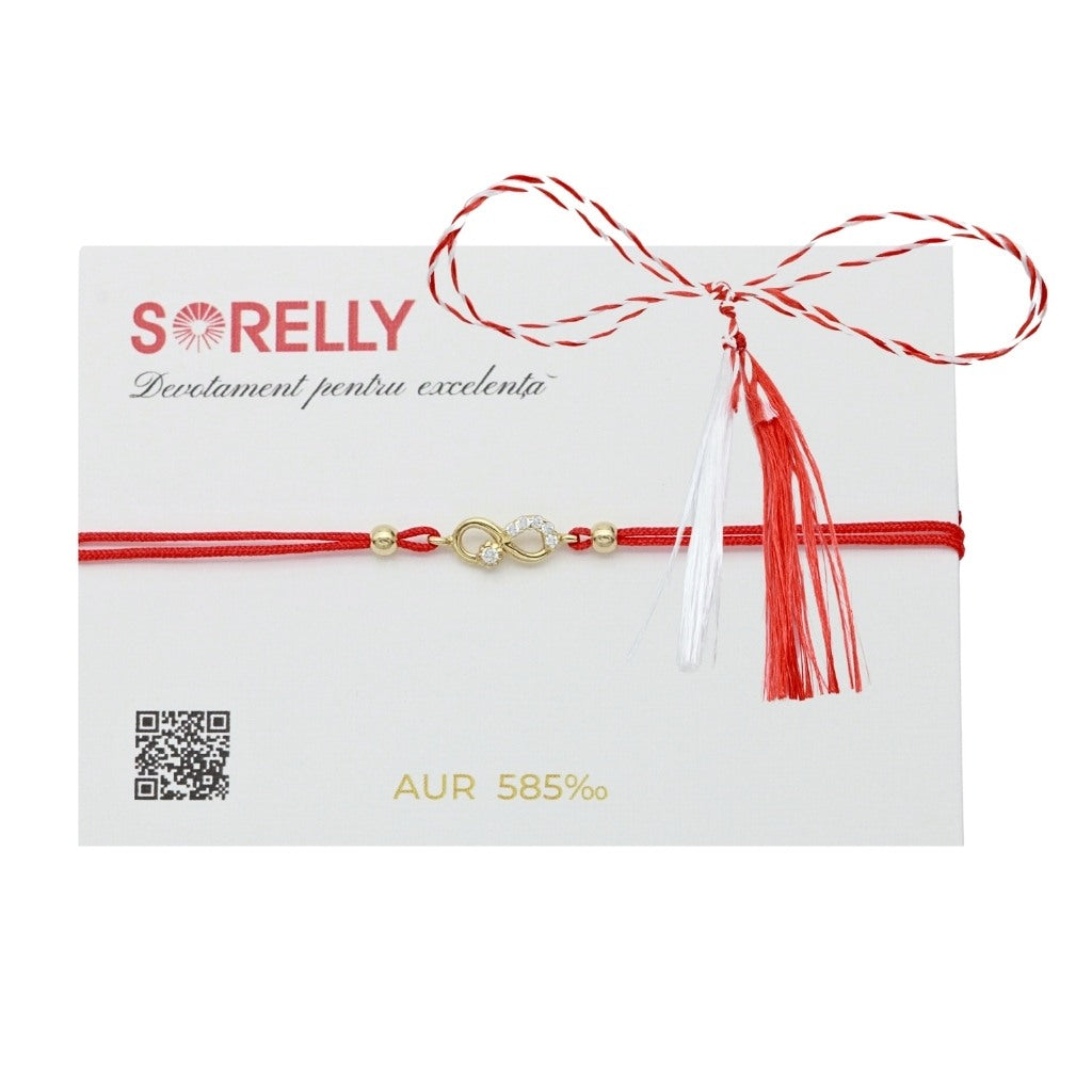 Bratara Snur Aur 14k Infinit cu Pietre Zirconia