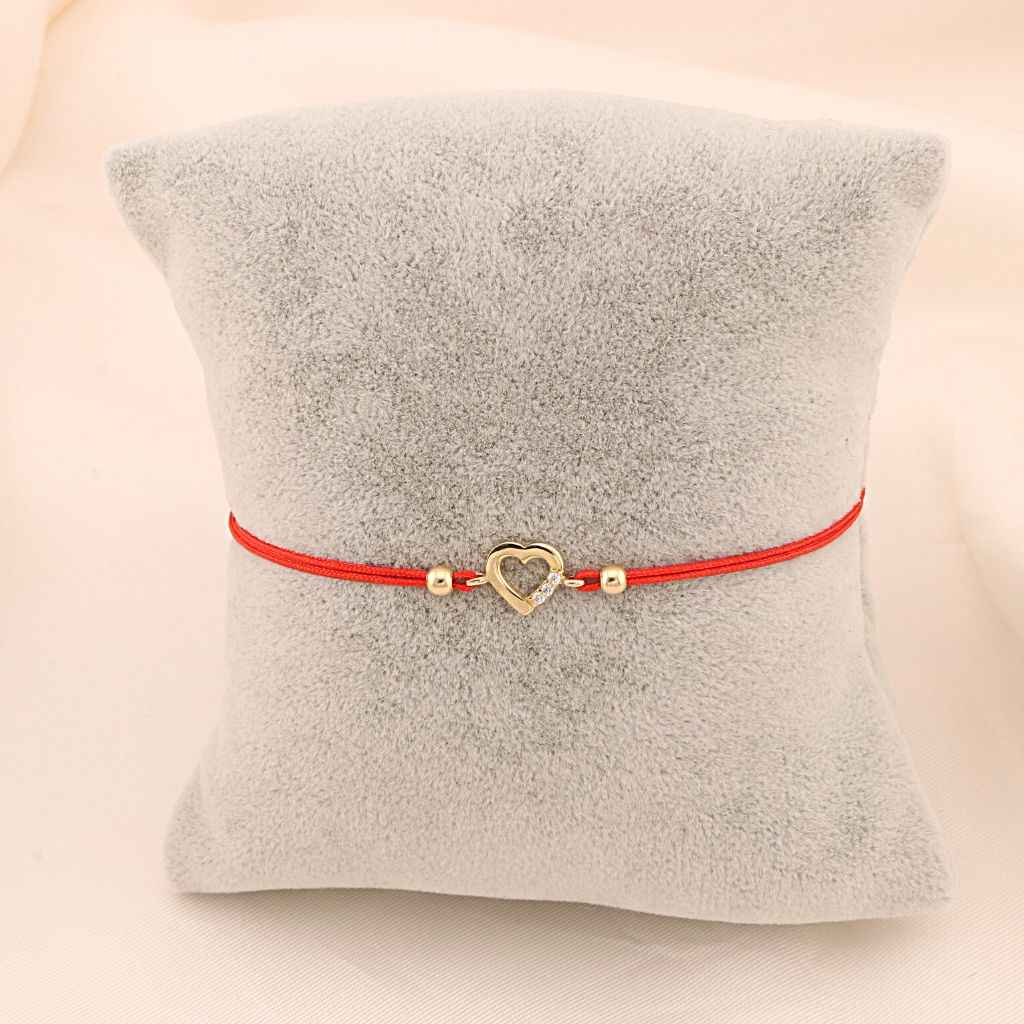 Bratara Snur Aur 14k Inima cu Pietre Zirconia