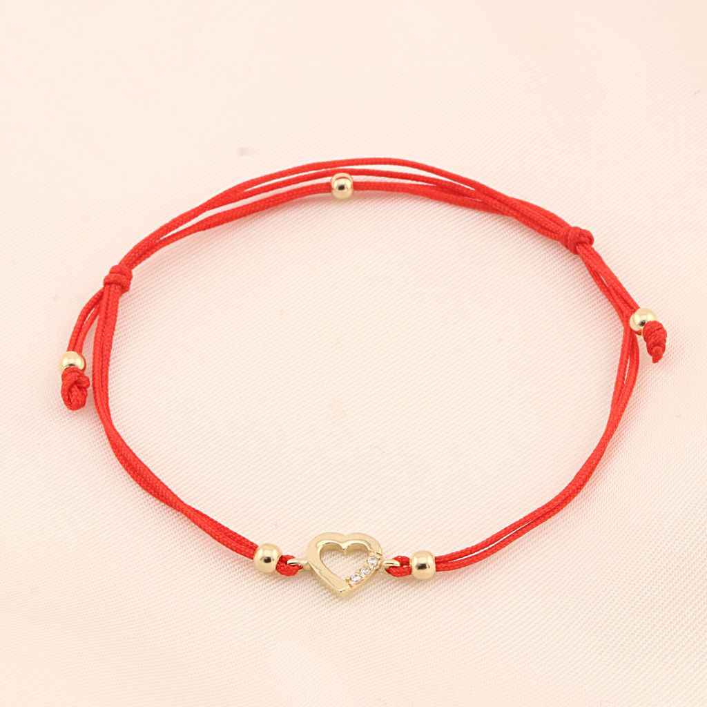 Bratara Snur Aur 14k Inima cu Pietre Zirconia