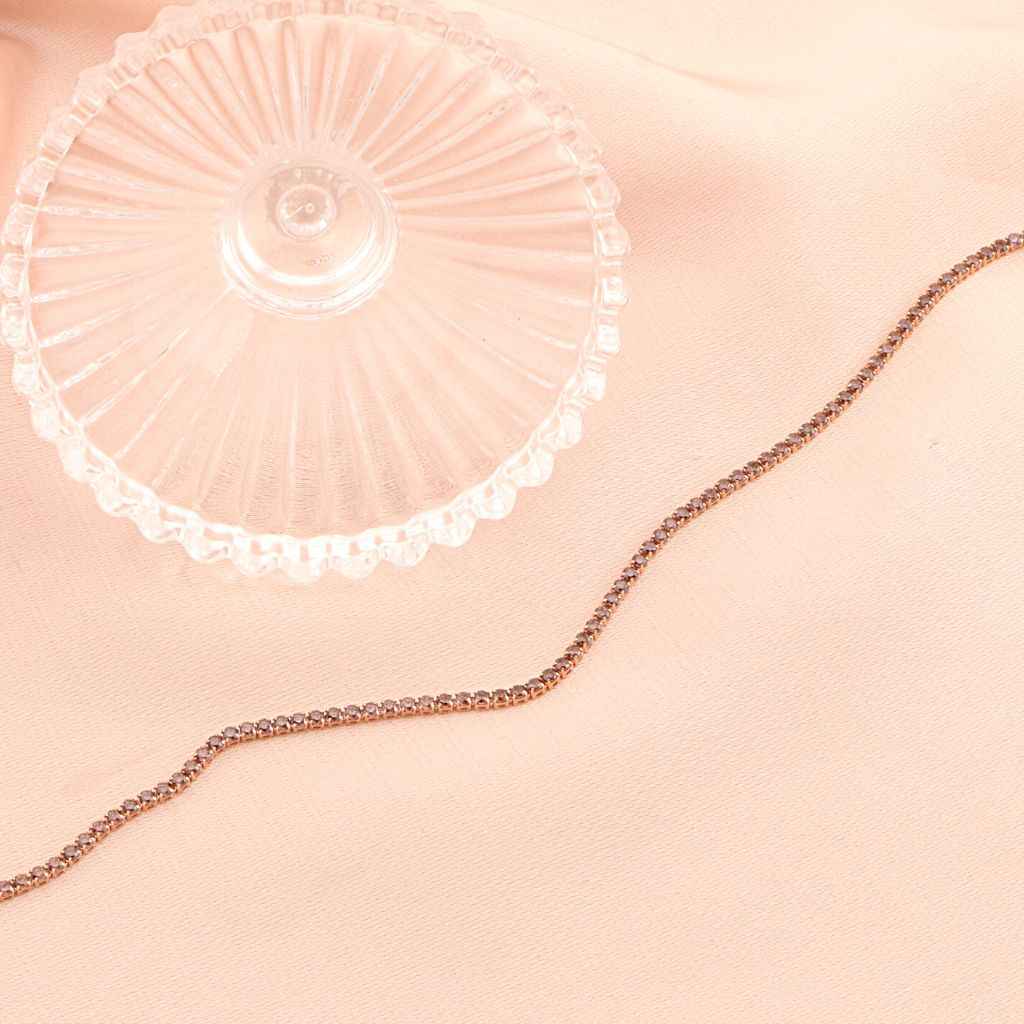 Bratara Tennis Aur Roz 14k Pietre Zirconia Maro