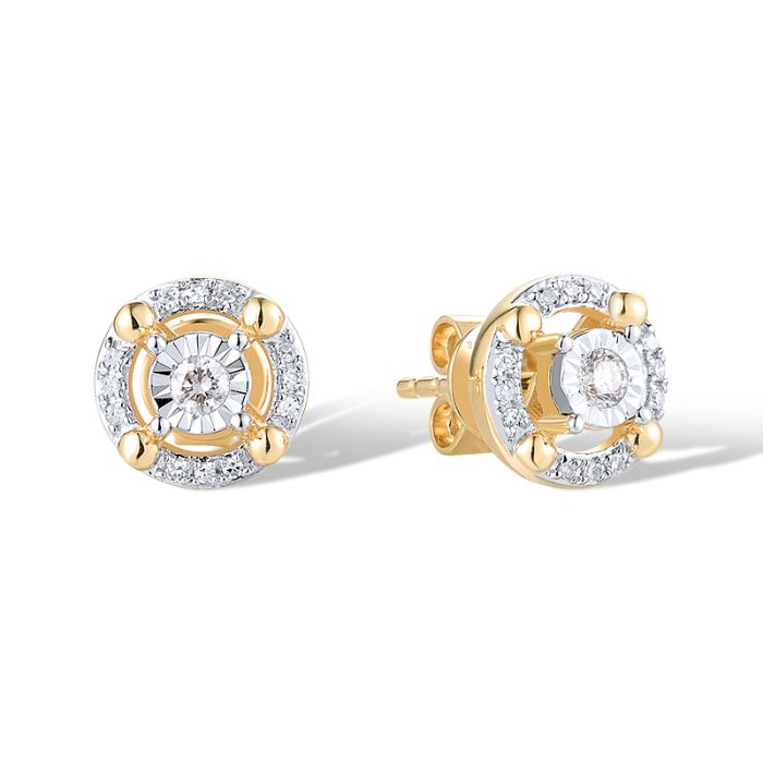 Cercei Aur 14k cu Diamante 0,125ct - SORELLY