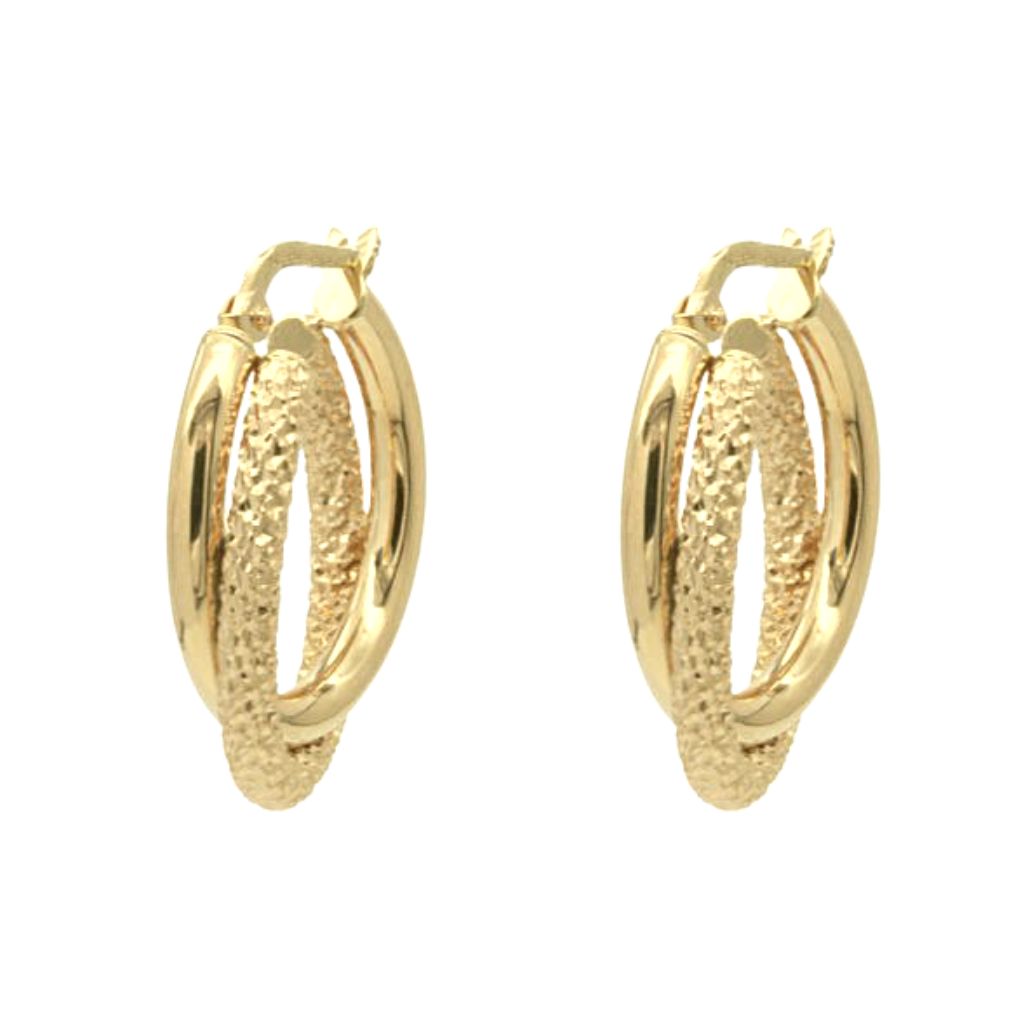 Cercei Aur 14k Double Hoops 1.5cm