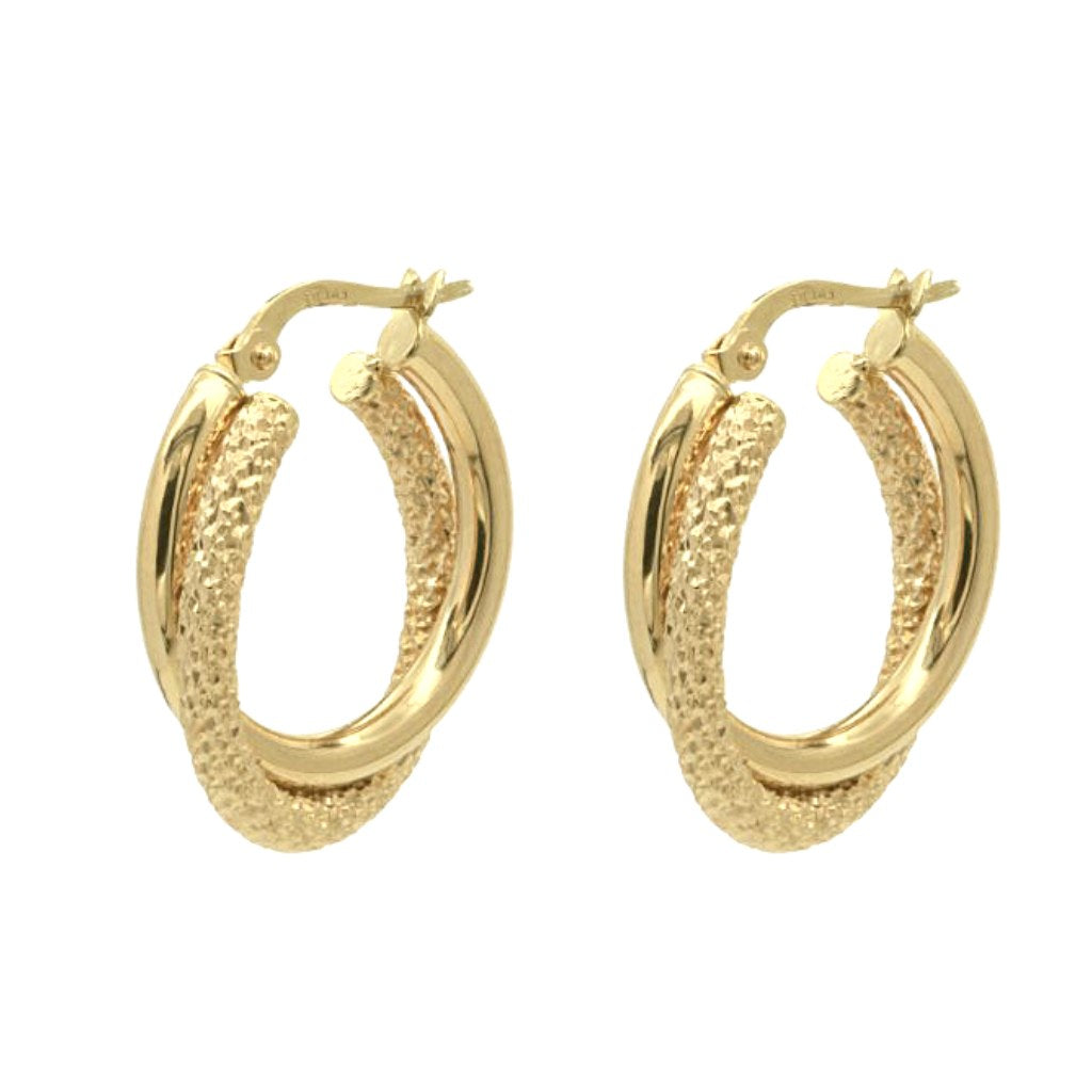 Cercei Aur 14k Double Hoops 1.5cm