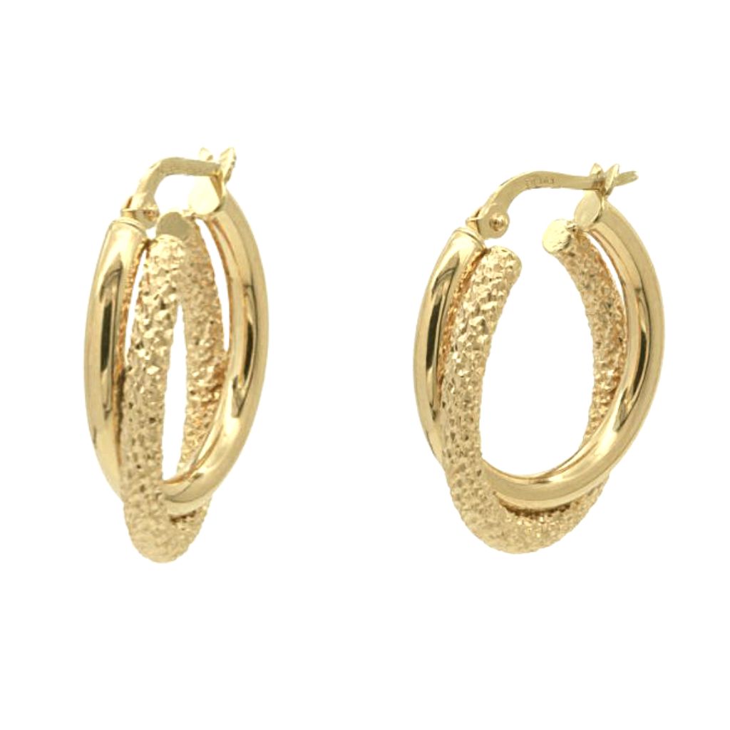 Cercei Aur 14k Double Hoops 1.5cm