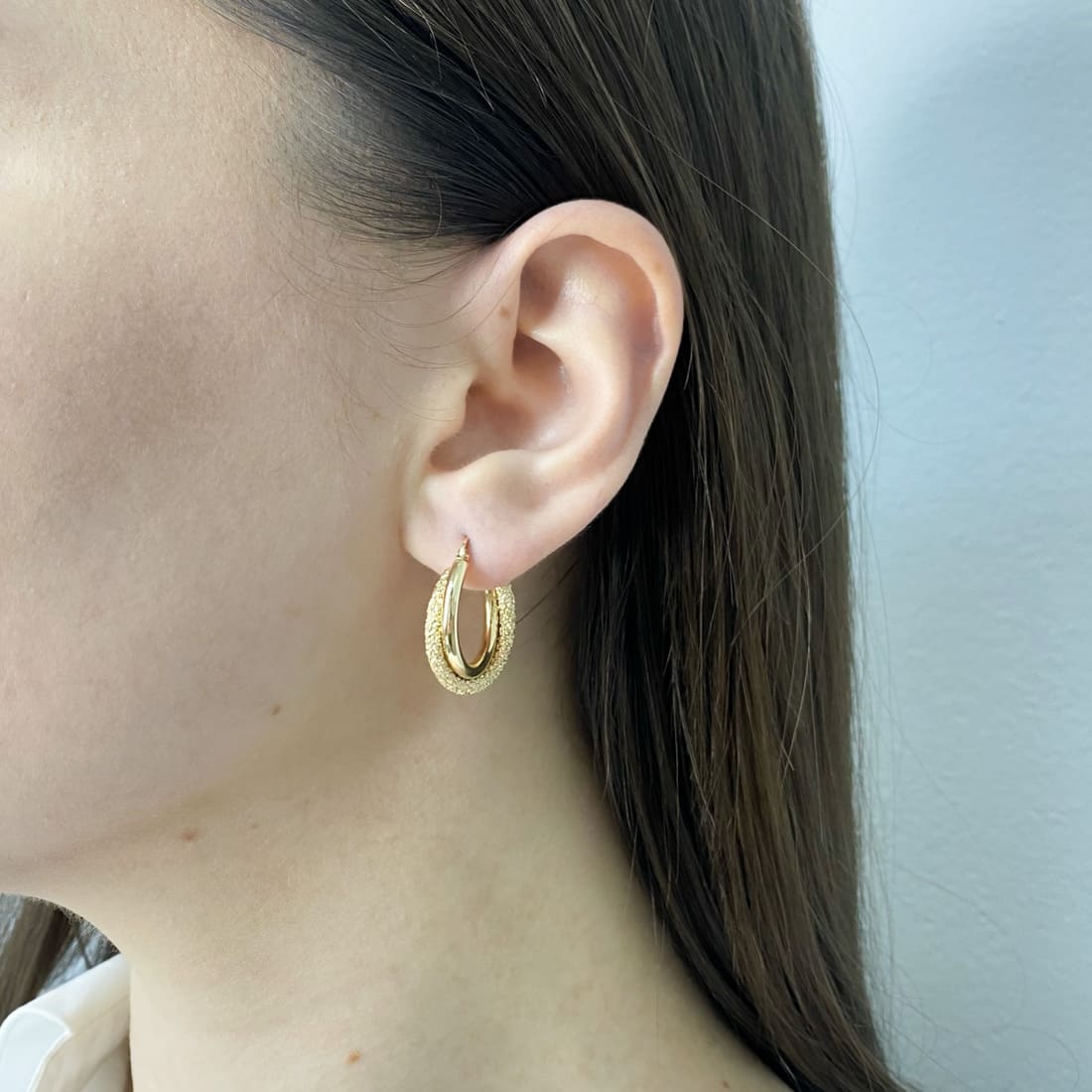 Cercei Aur 14k Double Hoops 1.5cm