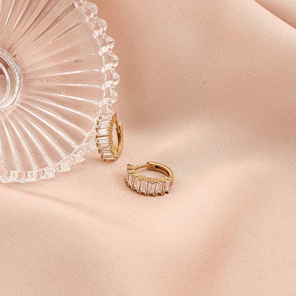 Cercei Aur 14k Eternity cu Pietre Zirconia