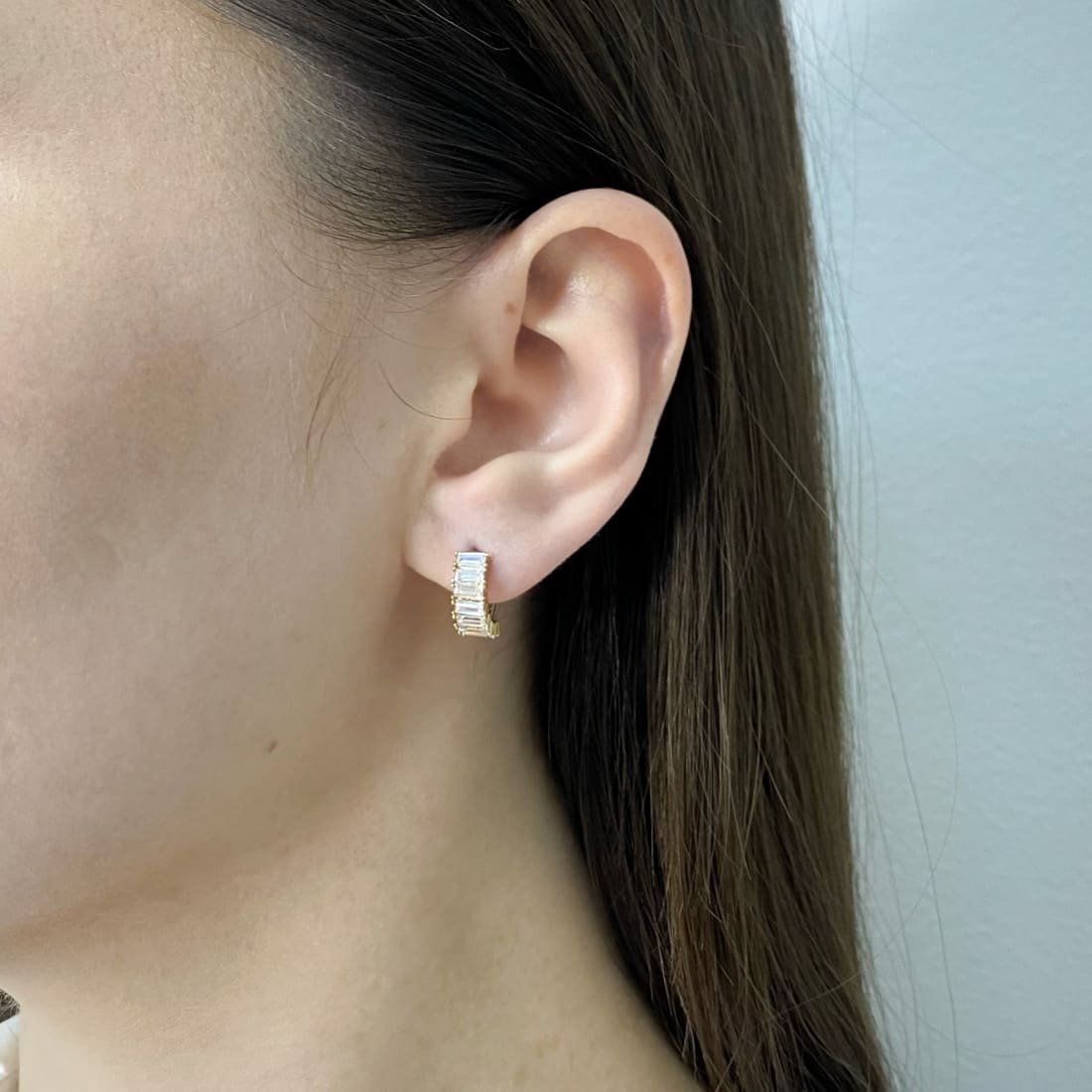 Cercei Aur 14k Eternity cu Pietre Zirconia