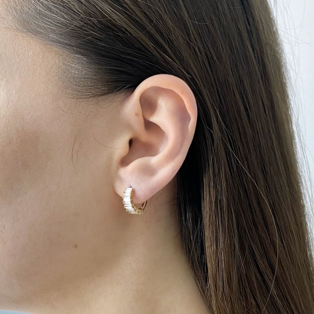 Cercei Aur 14k Eternity cu Pietre Zirconia