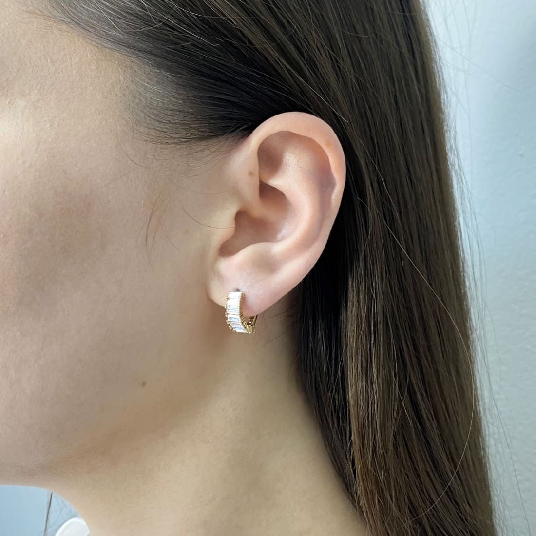Cercei Aur 14k Eternity cu Pietre Zirconia