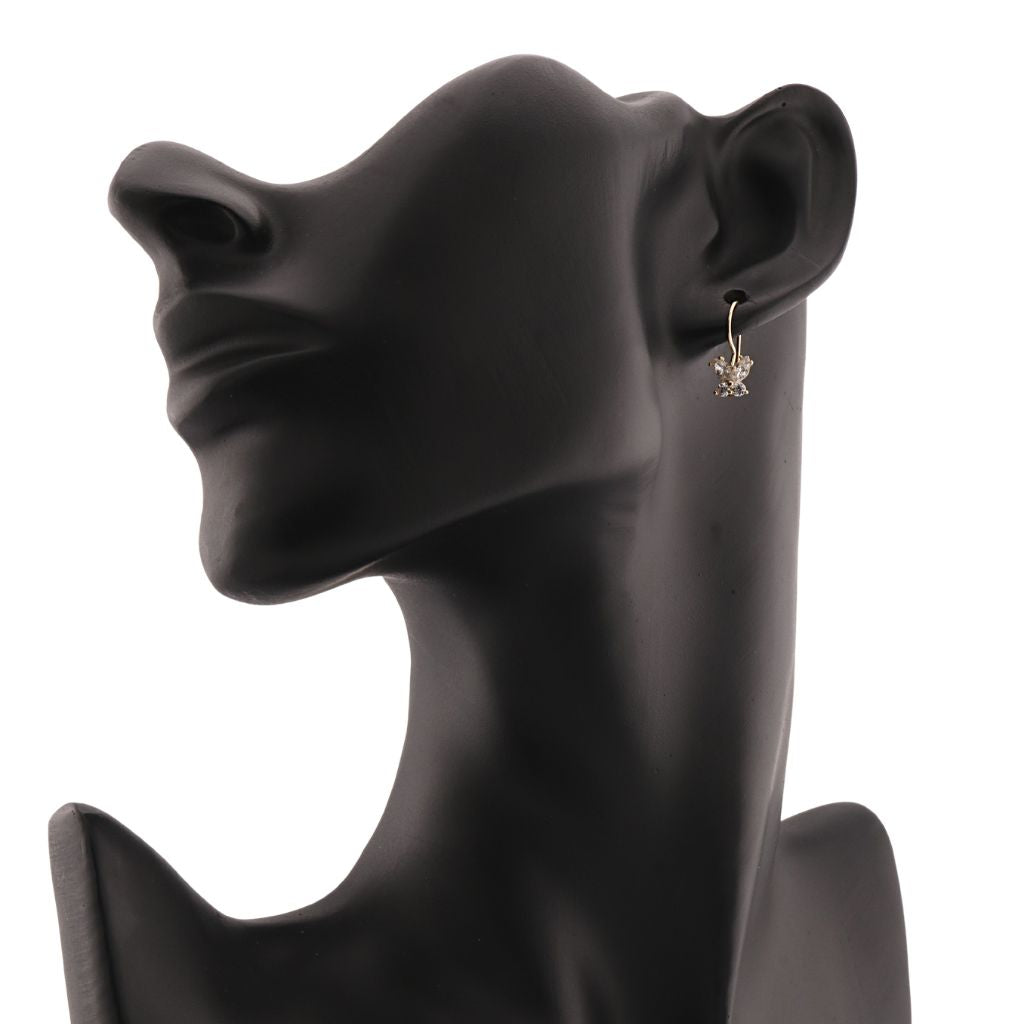Cercei Copii Aur 14k Fluture cu Pietre Albe