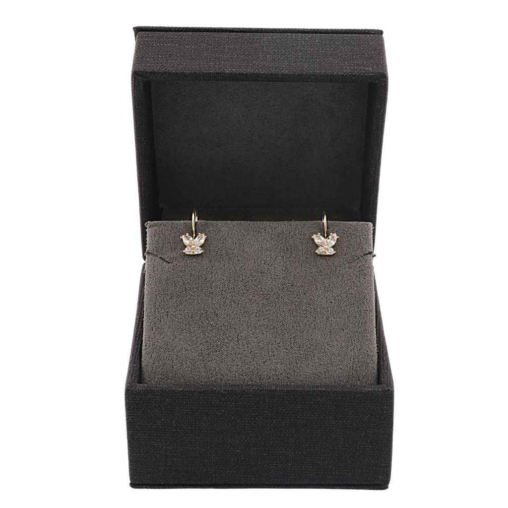 Cercei Copii Aur 14k Fluture cu Pietre Albe