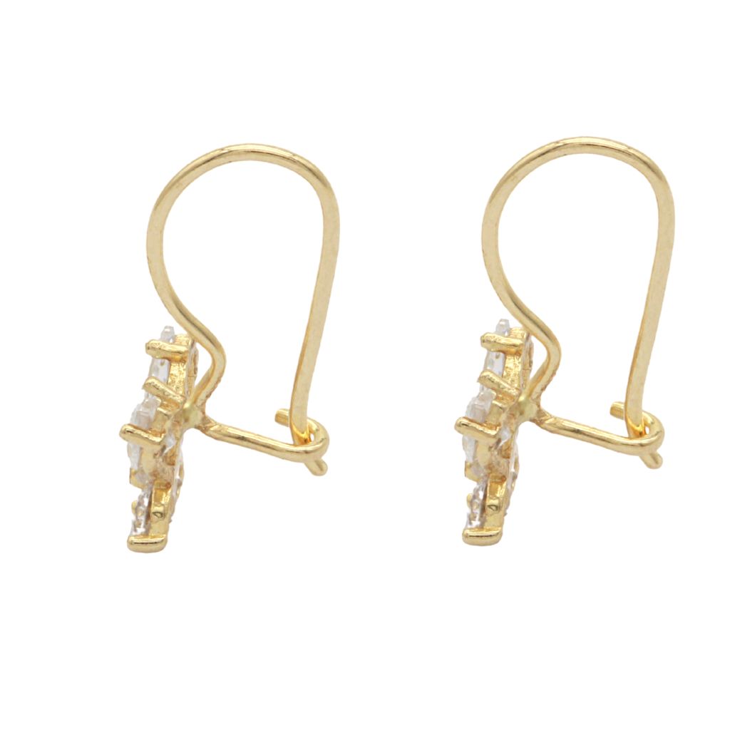 Cercei Copii Aur 14k Fluture cu Pietre Albe