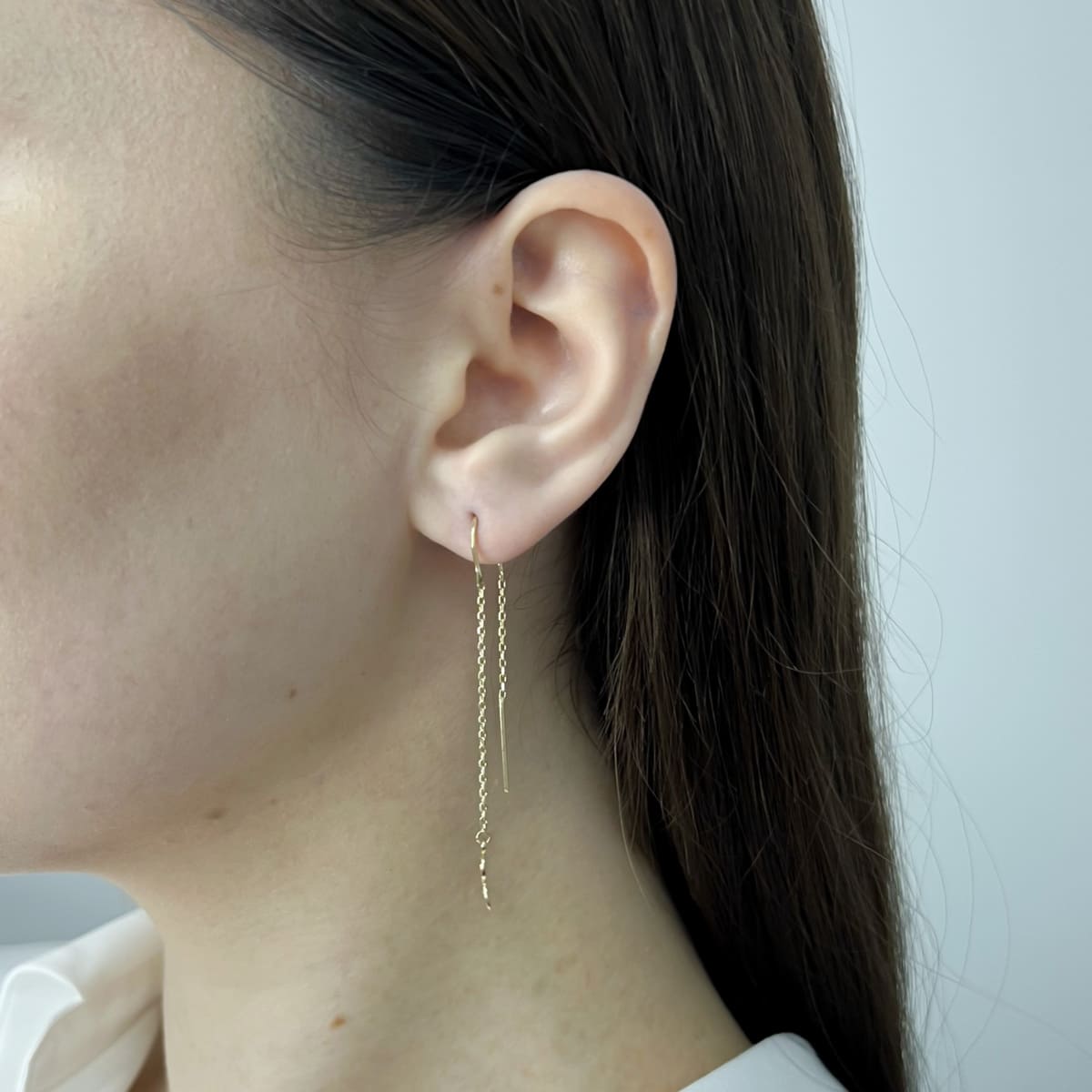 Cercei Fir Dublu Aur 14k Infinit