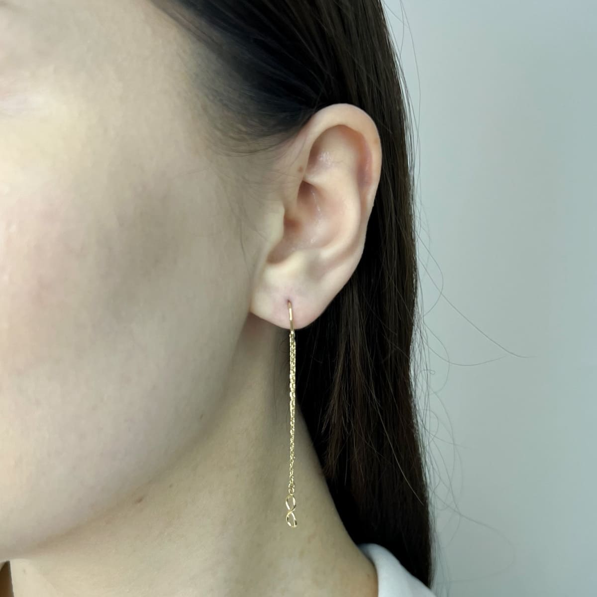 Cercei Fir Dublu Aur 14k Infinit