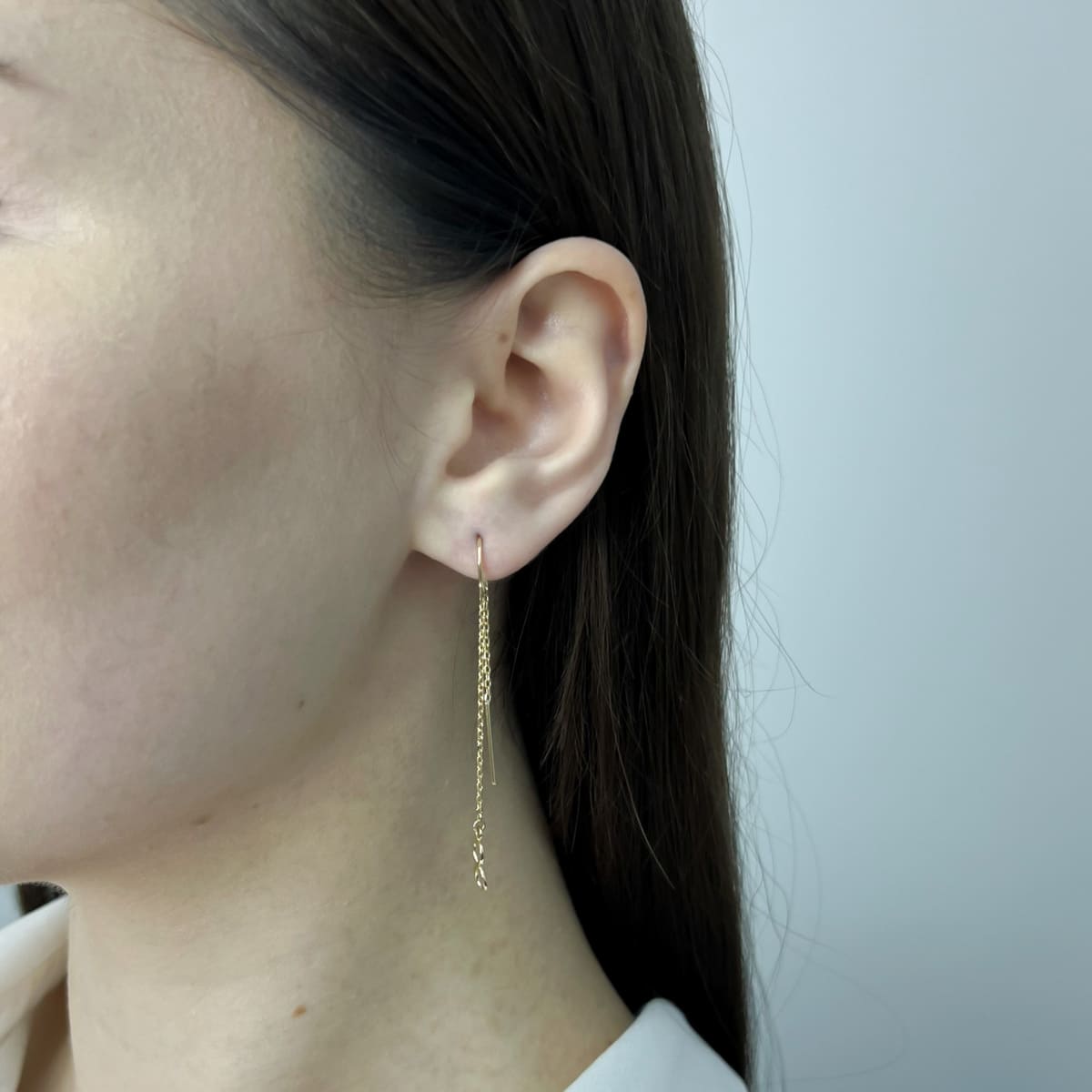 Cercei Fir Dublu Aur 14k Infinit