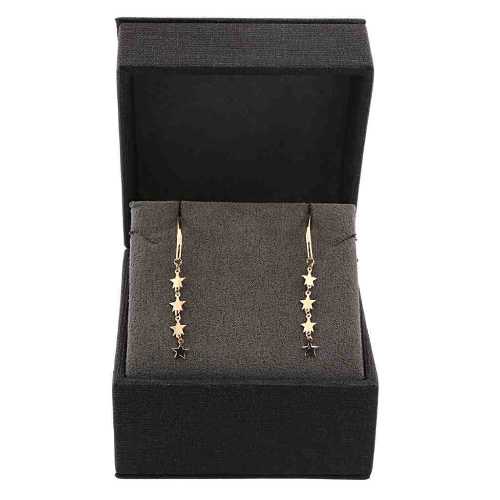 Cercei Lungi Aur 14k Stelute