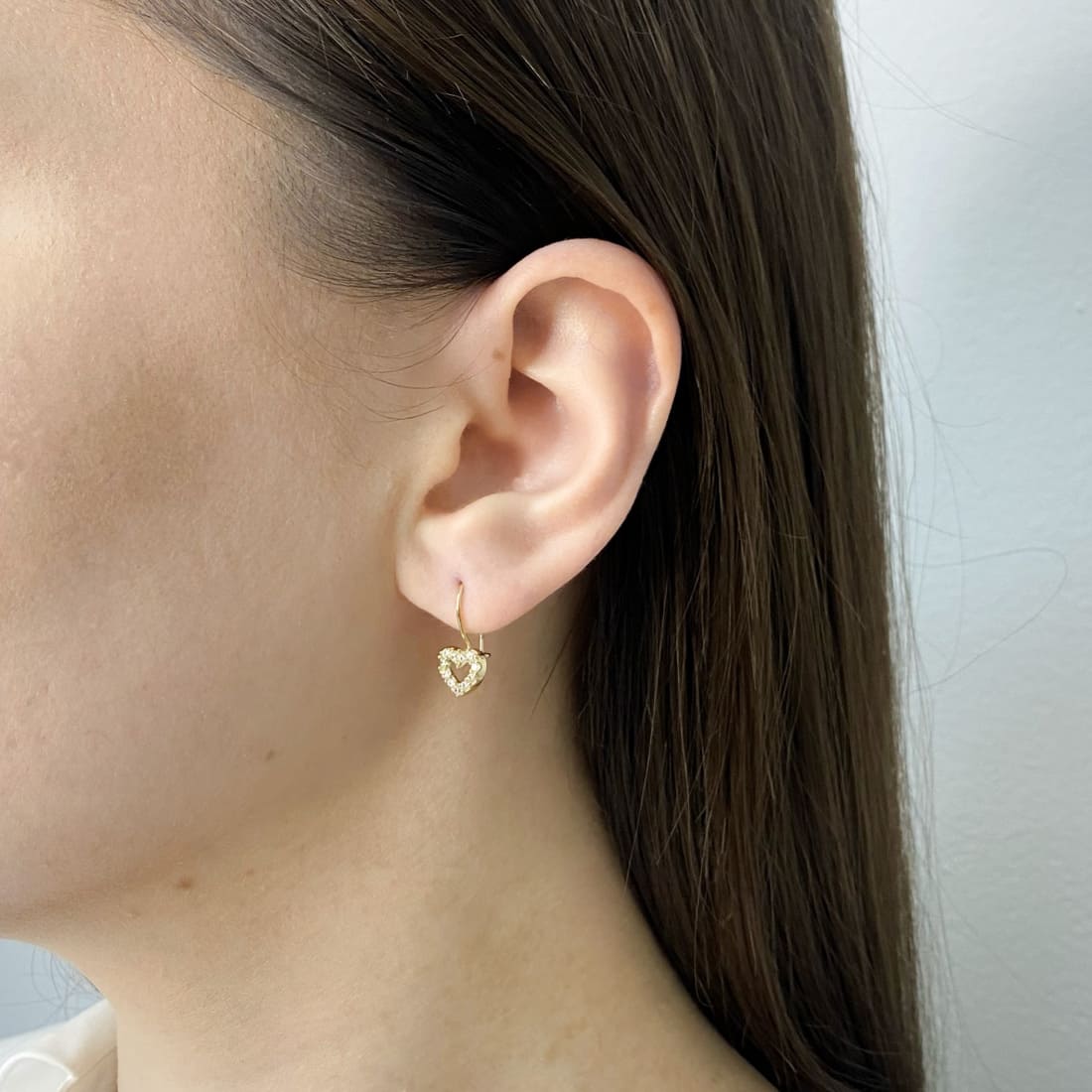Cercei Tortita Aur 14k Inima