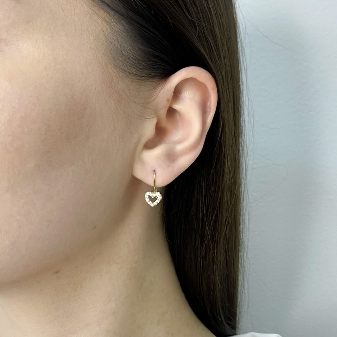 Cercei Tortita Aur 14k Inima