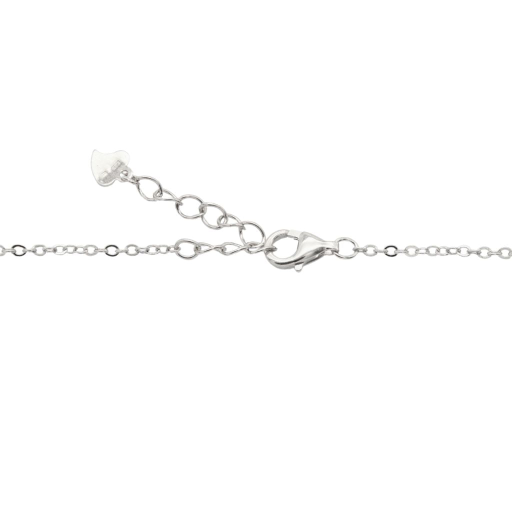 Lant Argint Magnetic 2 in 1 Trifoi cu Pietre Zirconia Rosii