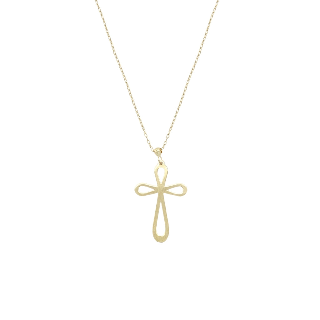 Lant Aur 14k Cruce Modern Cross