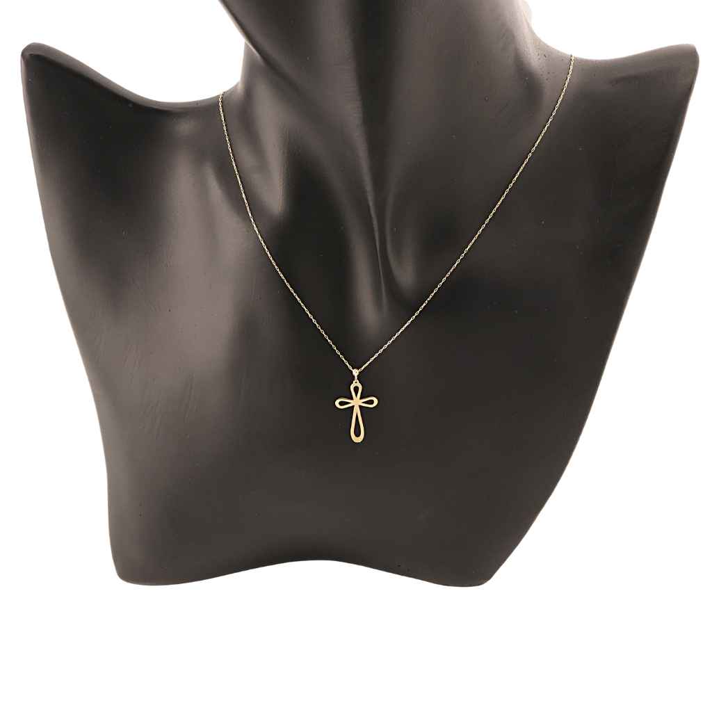 Lant Aur 14k Cruce Modern Cross