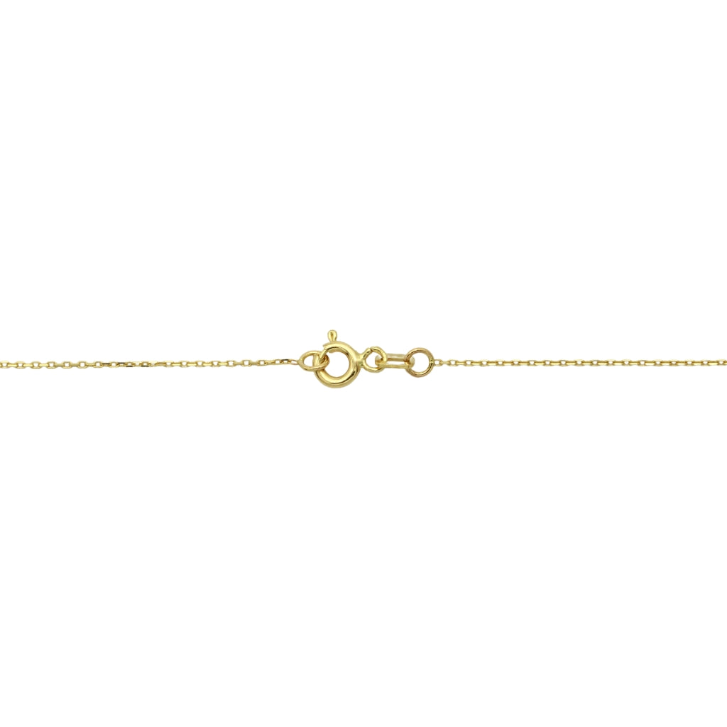 Lant Aur 14k Floare cu Malachit 1.5cm