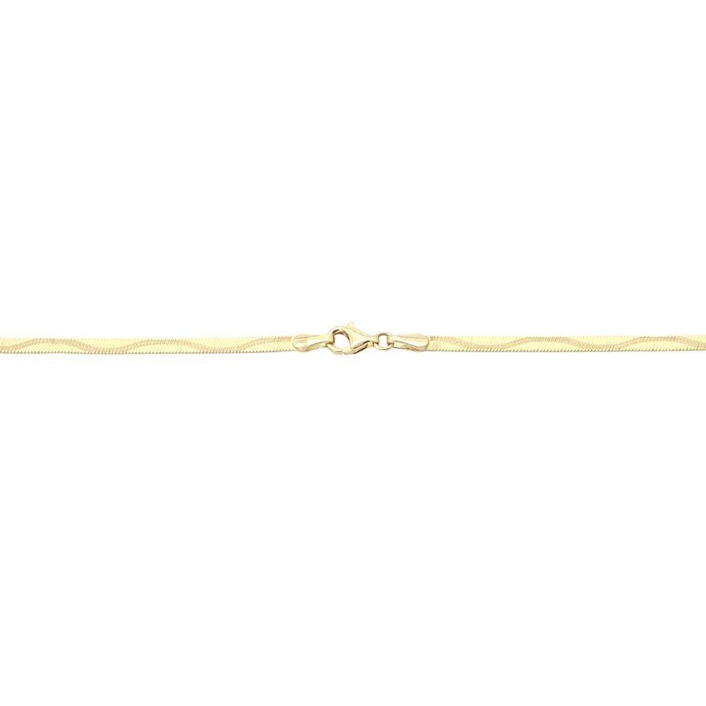 Lant Aur 14k Herringbone Reversibil