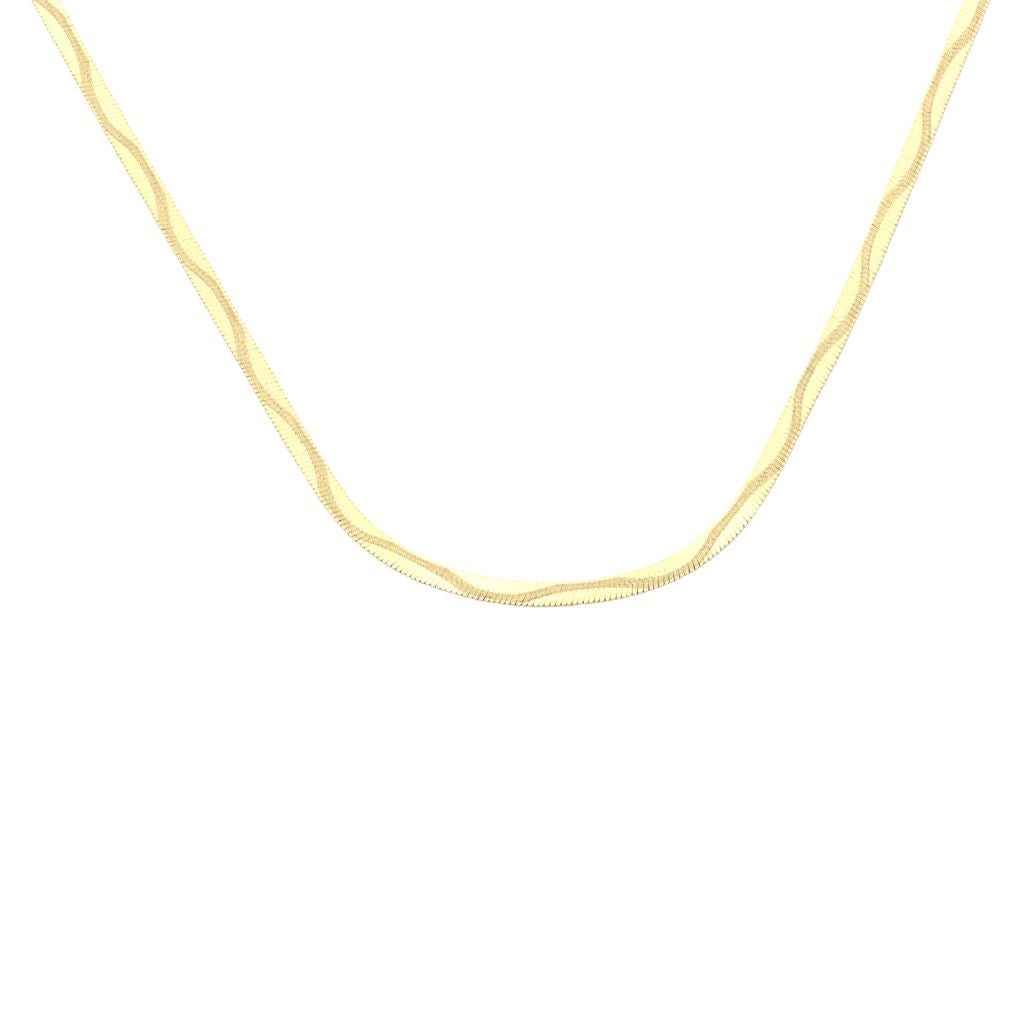 Lant Aur 14k Herringbone Reversibil