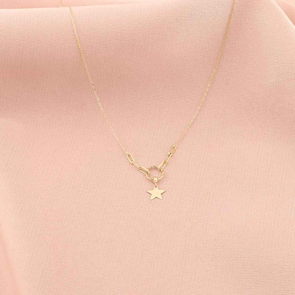 Lant Aur 14k Star Chain