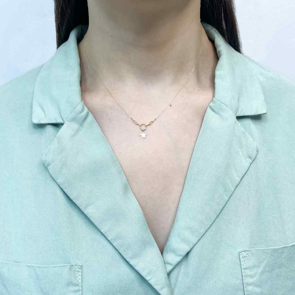 Lant Aur 14k Star Chain
