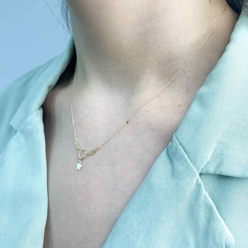 Lant Aur 14k Star Chain